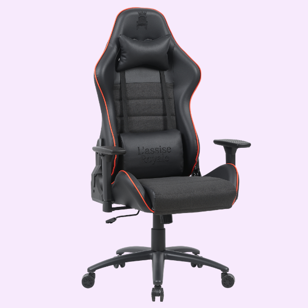 Materialowy Fotel Biurowy Gamingowy  Black Red